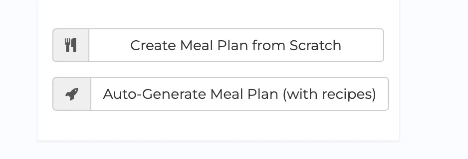 create meal plan from scratch or autogenerate